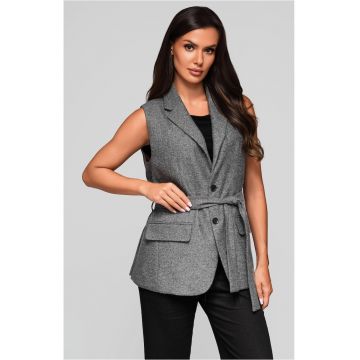 Vesta fara maneci cu cordon si buzunare cu clapeta  LW-BLZV-0102