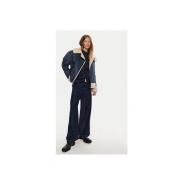 Cojoc dama -  304135415 - Piele ecologica - Albastru