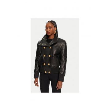 Geaca din piele dama  DF0TH275LC62 - Piele naturala - Negru