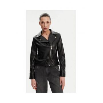 Jacheta dama  piele ecologica - negru