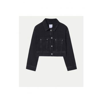 Jacheta de blugi fete  6405 - Bumbac - Negru