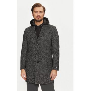 Palton barbati -  305162175 - Poliester/Poliacril/Lana - 48 EU - Negru