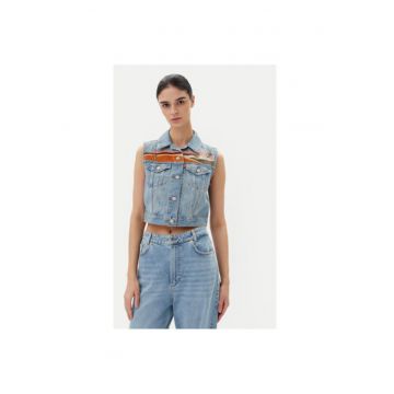 Vesta dama  002A7-0000 - Bumbac - Albastru