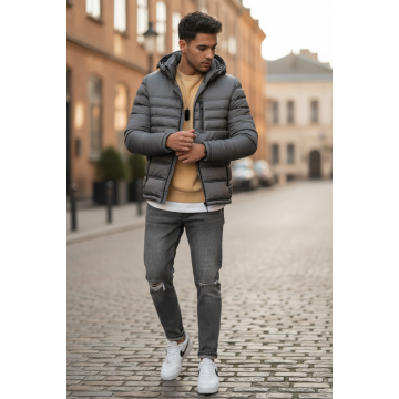 Geaca barbati  gri 5208 Geaca barbati  gri 5208