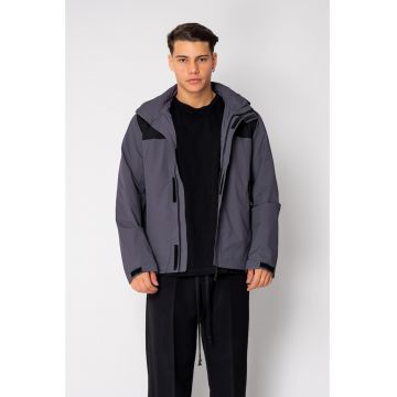 Geaca cu fermoar si buzunare Grey Anthracite 18961