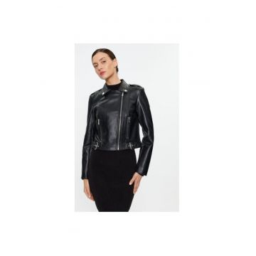 Geaca dama -  303349363 - Piele ecologica - Negru