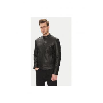 Geaca din piele barbati  RETRO AG - Piele naturala - Negru