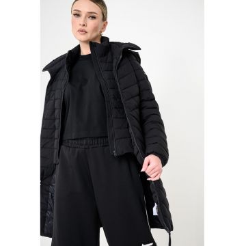 Geaca lunga matlasata - Negru