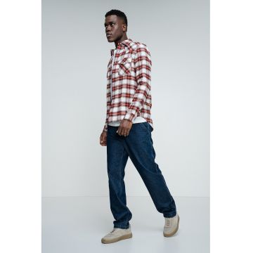 Jacheta-camasa regular fit cu model in carouri si buzunare pe piept Jacheta-camasa regular fit cu model in carouri si buzunare pe piept