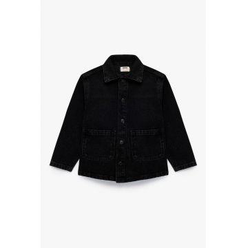 Jacheta de denim cu buzunare aplicate
