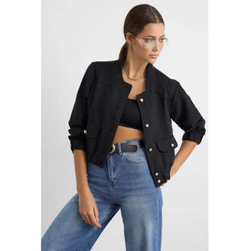 Jacheta din tweed crop