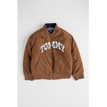 Jacheta reversibila cu dungi si logo Jacheta reversibila cu dungi si logo