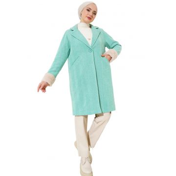 Palton dama -  Lana/Acril - Verde menta