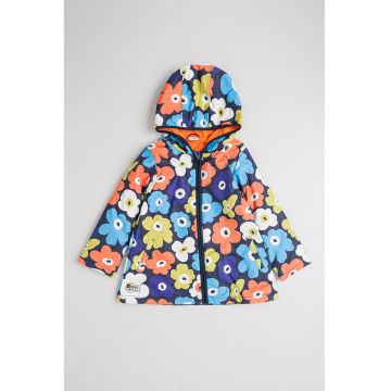 Pelerina de ploaie cu design floral si fermoar