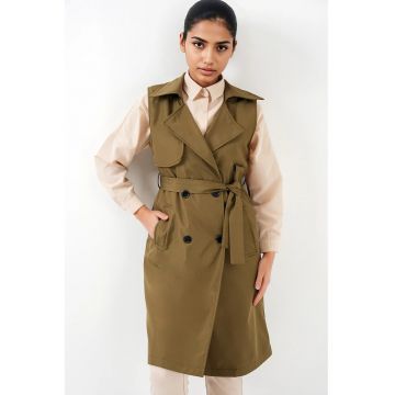 Vesta midi dama  poliester - verde -