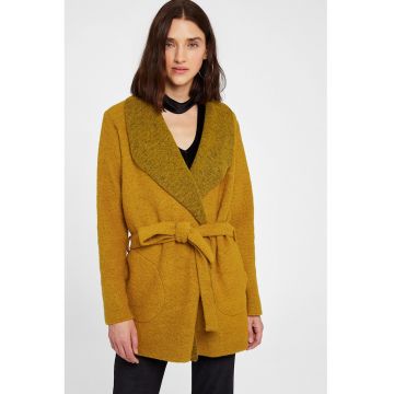 Cardigan din amestec de lana cu un cordon in talie Cardigan din amestec de lana cu un cordon in talie