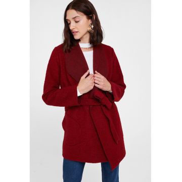 Cardigan din amestec de lana cu un cordon in talie Cardigan din amestec de lana cu un cordon in talie