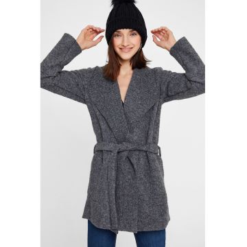 Cardigan din amestec de lana cu un cordon in talie Cardigan din amestec de lana cu un cordon in talie