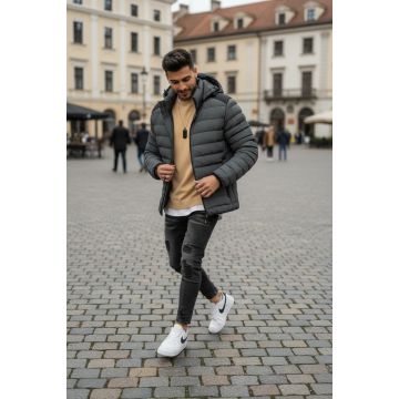 Geaca barbati groasa de iarna  gri   6652