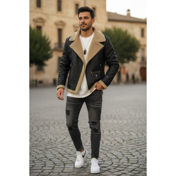 Geaca barbati groasa de iarna  neagra  M1059