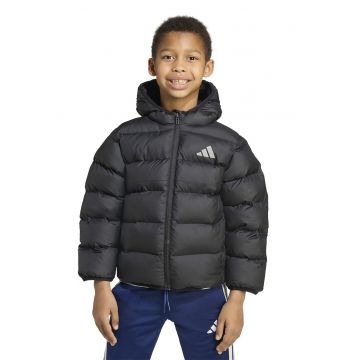 Geaca cu gluga si aspect matlasat