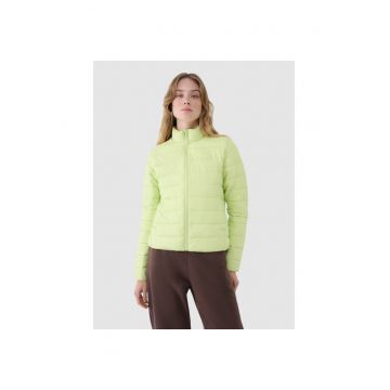 Geaca puf femei  impermeabila - verde lucios - slim fit - matlasare orizontala - marimi XS-XXL - sportstyle SS25