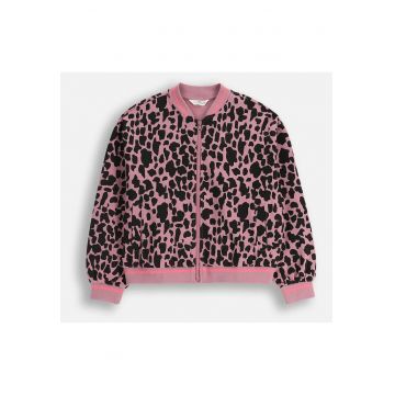Jacheta bomber cu animal print -