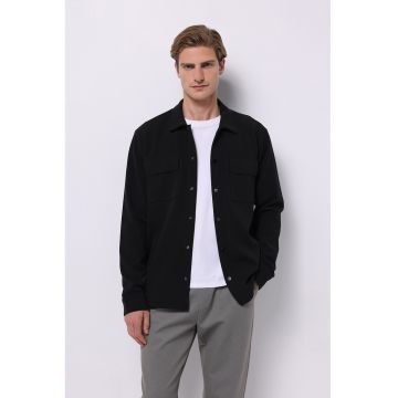 Jacheta-camasa din amestec de bumbac cu capse