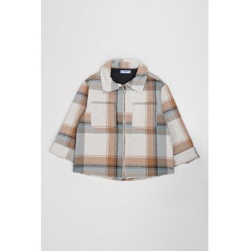 Jacheta-camasa in carouri cu fermoar