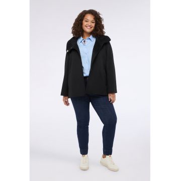 Oltre - Palton uni din amestec de lana cu guler inalt