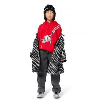 Palton din amestec de lana cu model zebra