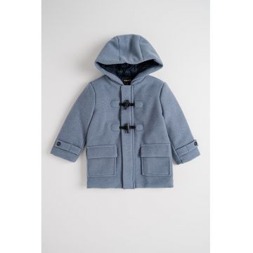 Palton uni cu gluga si buzunare