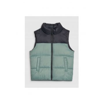 Vesta de puf  pentru baieti - umplutura sintetica - poliester - verde - primavara-vara