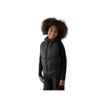 Vesta  F129 pentru fete - neagra - poliester - umplutura din puf sintetic