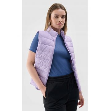 Vesta Femei Slim Sport si Outdoor - Matlasata - Hidrofoba - Mov Deschis - Warm - Poliester Reciclat - 4F