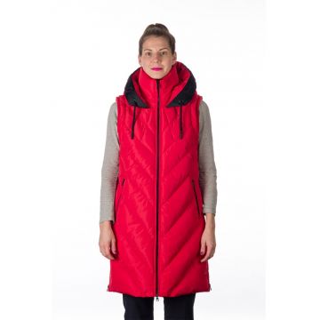 Vesta lunga matlasata cu gluga