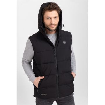 Vesta matlasata cu gluga  V-Egon - pentru barbati - neagra