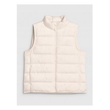 Vesta Matlasata Femei  Alb Ecru - Puf Natural Sportstyle