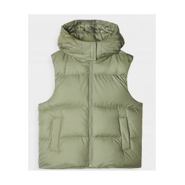 Vesta scurta  umplutura naturala - kaki - poliester