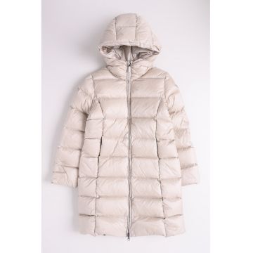 Geaca lunga matlasata cu gluga