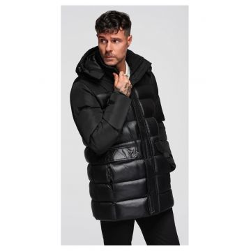 Geaca matlasata cu guler inalt si gluga  OM-JALJ-0266