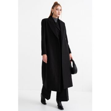 Haina din amestec de lana cu revere decupate