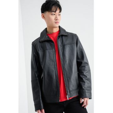 Jacheta-camasa din piele cu fermoar Jorest