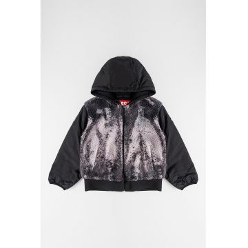 Jacheta cu gluga si textura dubla Jully