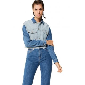 Jacheta dama -  Bumbac - Albastru -