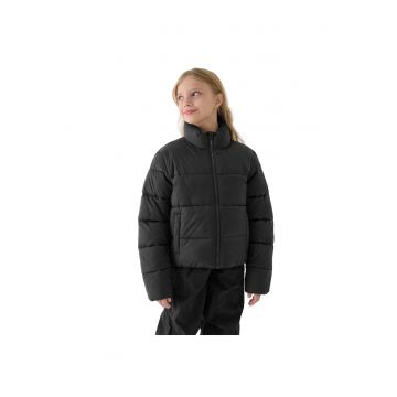Jacheta de copii  poliester - guler inalt - neagra - sport