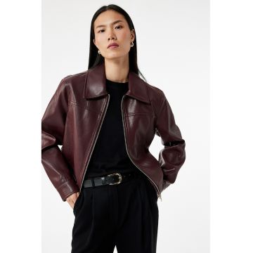 Jacheta de piele ecologica cu fermoar