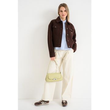 Jacheta din amestec de lana cu buzunare cu clapa