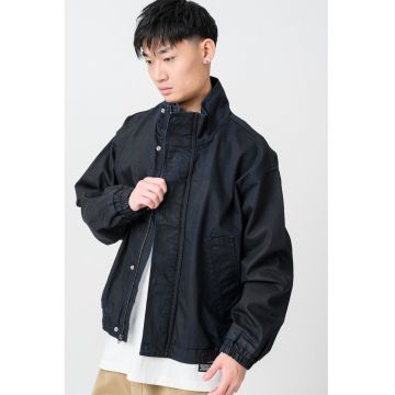 Jacheta din denim cu aspect decolorat