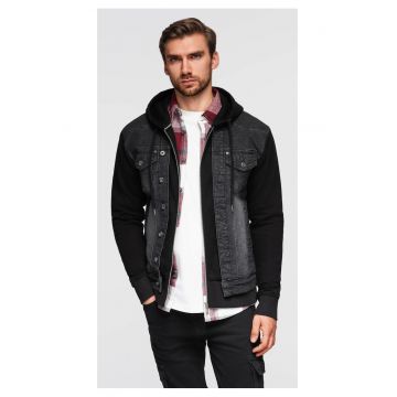 Jacheta din denim cu gluga